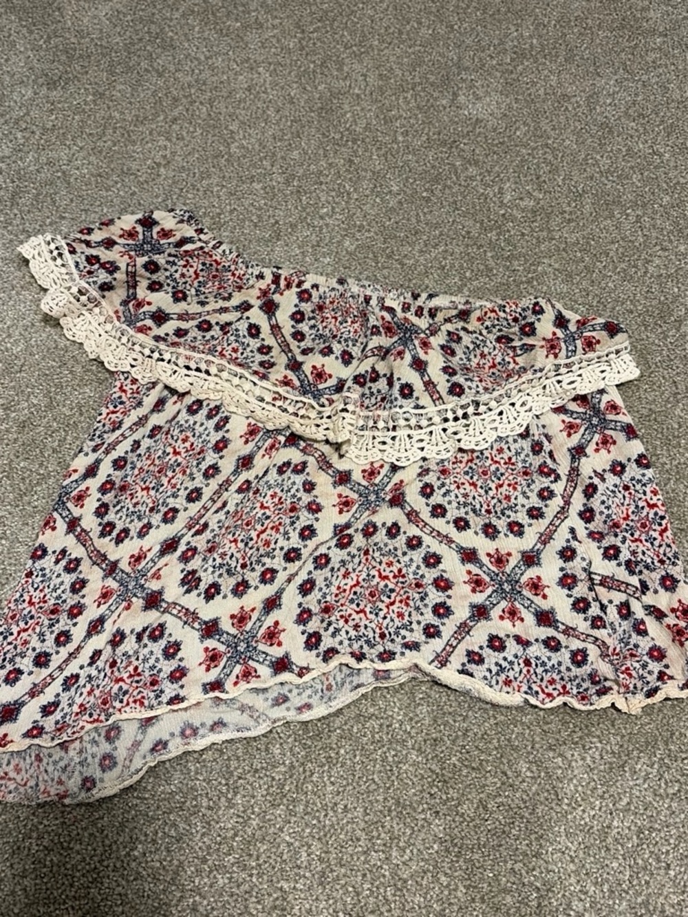 Rewind Cream Floral Off-Shoulder Women’s Top
